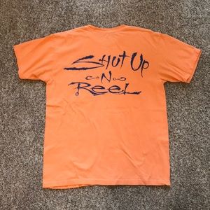 Orange Salt Life Shut Up n Reel pocket T-shirt